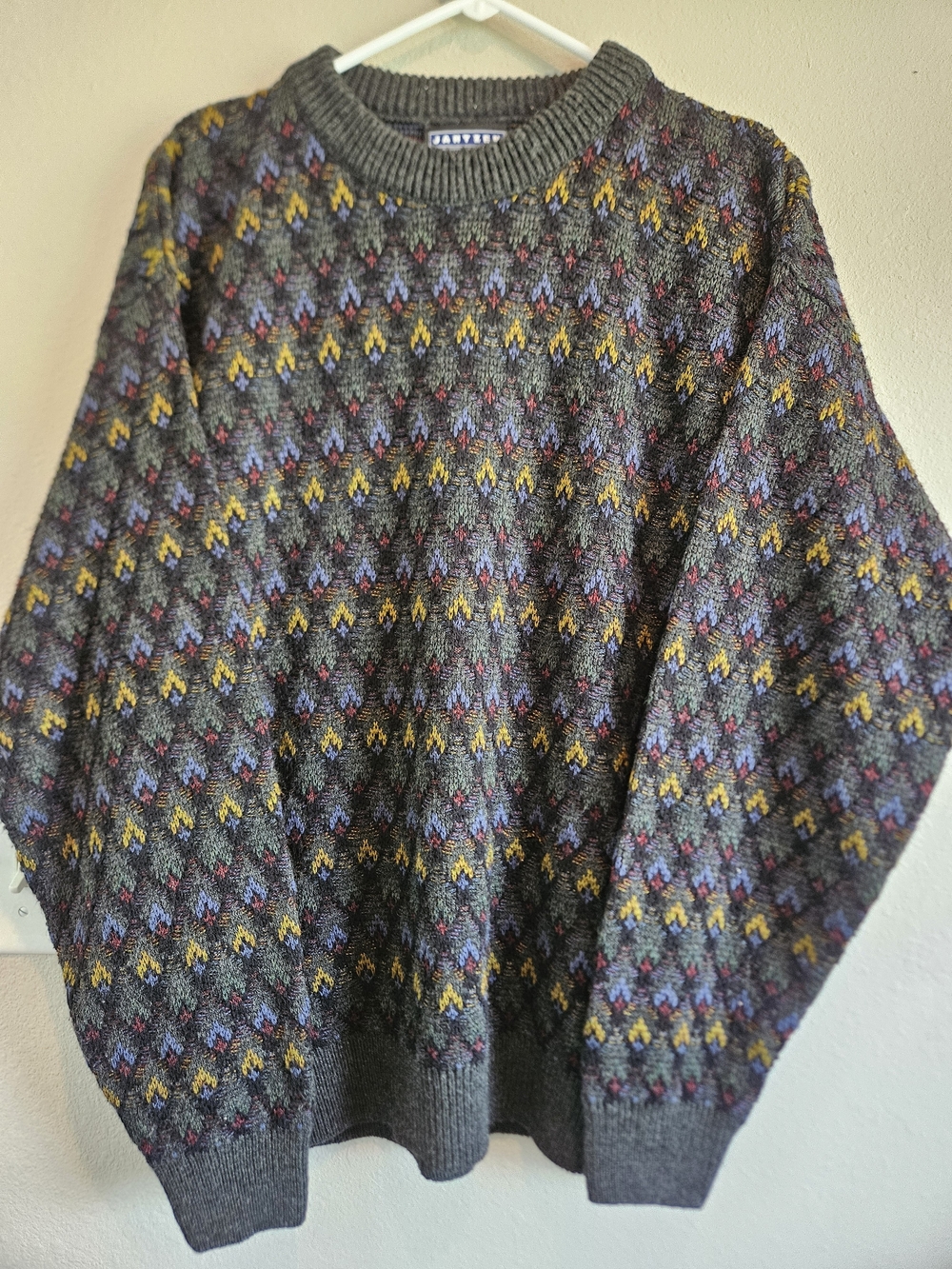 Vintage 90s Jantzen Classics Multicolor Geometric Knit Sweater